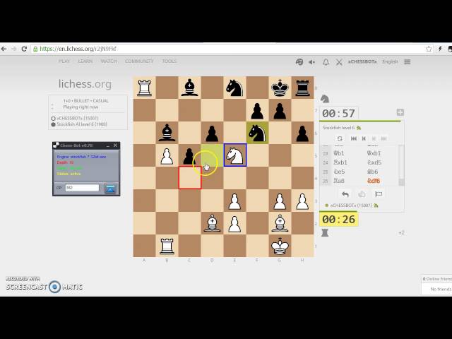 ChessBot playing on FlyOrDie.com 