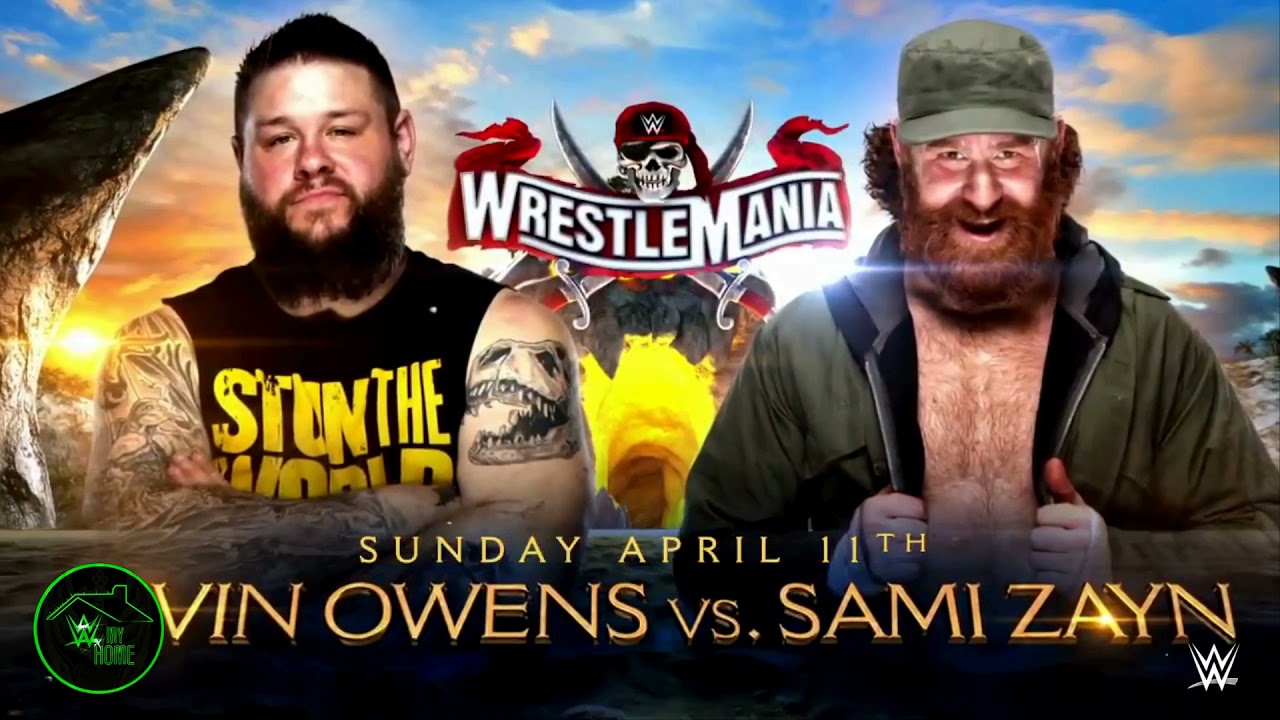 WWE Wrestlemania 37 Kevin Owens vs Sami Zayn Official Match Card HD -  YouTube