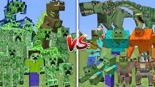 ALL MUTANT CREEPERS VS ALL MUTANT ZOMBIES MOBS BATTLE IN MINECRAFT