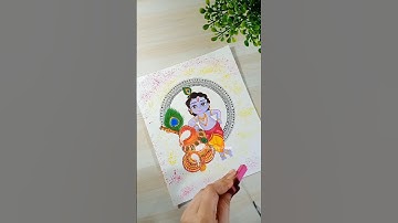 Cute Krishna Drawing X Mandala Art 😍 | Beautiful Drawing Of Little Krishna ❤️ #viral #shorts