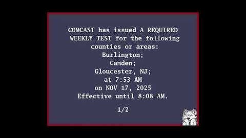 (EAS #124) Required Weekly Test in New Jersey (Nov 17, 2025)