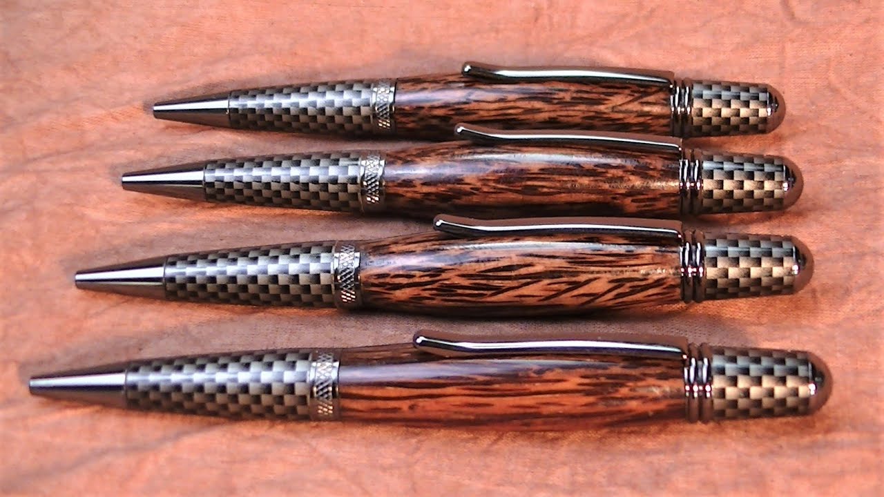 woodturning Black Palm wood pens YouTube