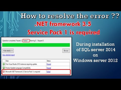 Errors during installation of SQL server 2014 ||.NET framework 3.5 service pack1 is Required ||MsSQL