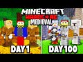 I Survived 100 Days in Hardcore Medieval Minecraft...