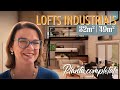 2 modelos de lofts industriais para alugar | 32m² a 49m² | Planta arquitetônica do loft no vídeo