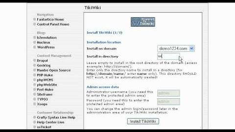 WHB Presents: Installing TikiWiki from Fantastico