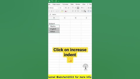 How to create indented list in excel. #techhacks #excel #excelshortcuts #edutech2022