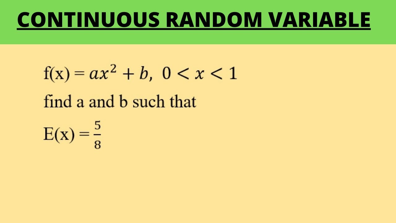 Variable expected. Continuous and discrete distributions. Continuous Random variable как найти mean. How to find the variance of y through variance of x.