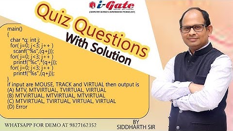 GATE 2023 | C Programming | Pointer | Quiz Question with Solution | Siddharth Sir | iGate Bhilai