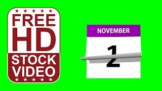 Free Stock Videos – November calendar pages flipping on green screen 3D animation