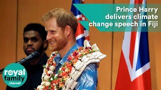 Prince Harry delivers climate change speech at University of the South Pacific