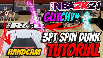NBA 2K21 NEXT GEN GLITCHY TELEPORT SPIN DUNK FROM 3PT LINE! HOW TO GLITCH DUNK EVERYTIME TUTORIAL!