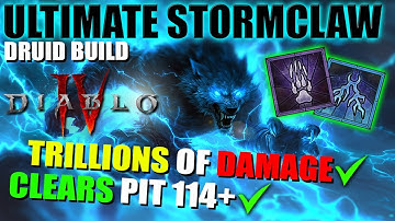 Diablo 4 - ULTIMATE STORMCLAW Druid Build (VERY STRONG) Pit 114 CLEARED With MINIMAL GEAR
