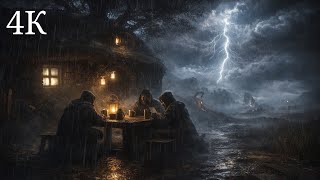 Soft Rain & Distant Thunder 🌧️ Cozy Little Hut Ambience for Deep Sleep 10 Hours ASMR screenshot 4