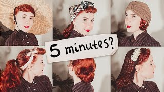 Attempting Vintage Hairstyles in UNDER 5 Minutes
