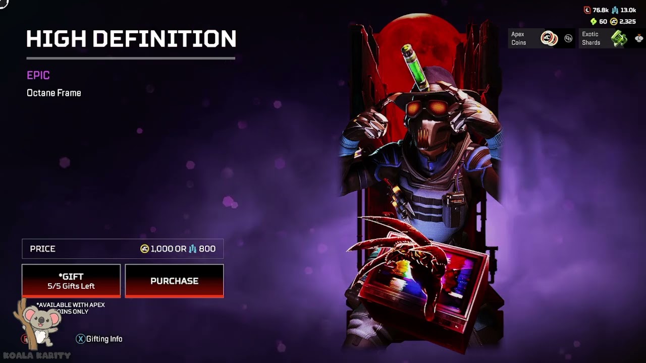 New Epic Frame for Octane (High Definition), S22 Techno Terror. [Apex Legends - Highlight - Oct.24]