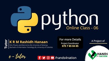 Python | Class - 06 & 07 | A/L - ICT | e-tutor | Tamil