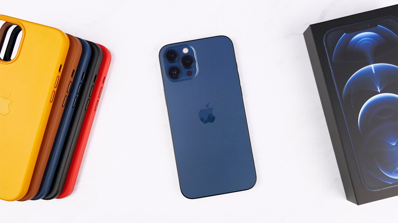 BLUE iPhone 12 Pro Max with ALL Apple Leather Cases! - YouTube