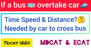 if a bus overtake car Time Speed & velocity needed by car to cross bus|| Physics Motion|Tricks||MCAT
