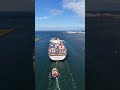 Melbourne Port,  OOCL KUALA LUMPUR outbound.  #ship #melbourne #cargo #shipping #drone