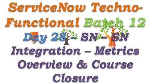 Batch 12 | Day 28 | SN - SN Integration - Metrics Overview - Batch Closure