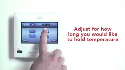 Setting a temporary hold/ overriding an event on the Carrier SmartTemp Thermostat