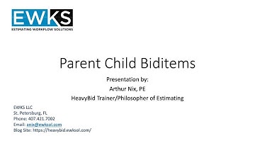 Setting up Parent Child Relationships in HeavyBid
