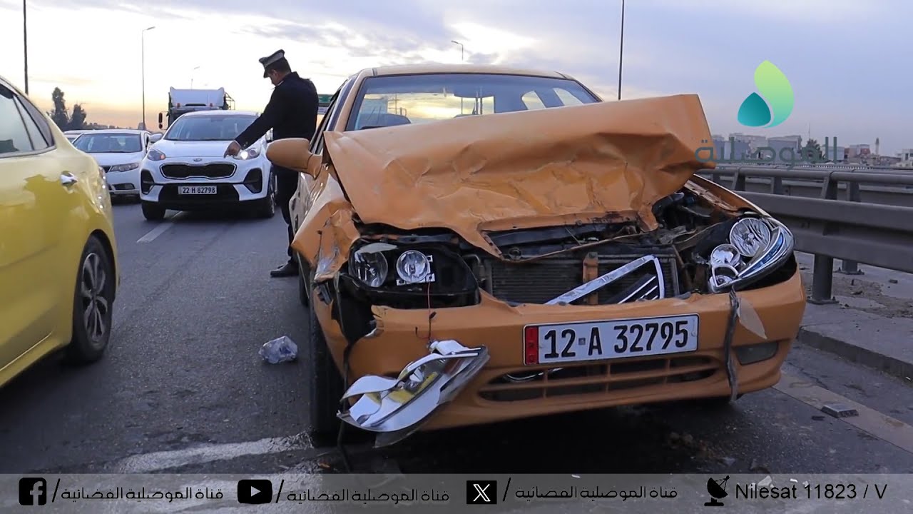 اصطدام عدد من العجلات على جسر الموصل الخامس..وإصابة عدد من السواق بجروح