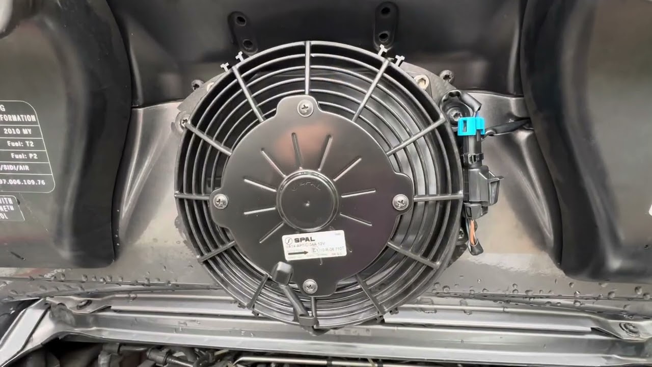 Porsche 997.2 Turbo - Spal electric fan install with custom carbon fiber brackets by “Send Cut Send”