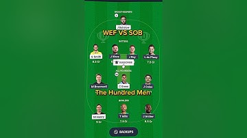 WEF VS SOB Dream 11 Team | SOB VS WEF Dream 11 Prediction 🏏🔥#wefvssobdream11team #thehundred