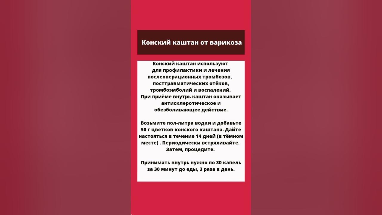 Конский каштан от варикоза #здоровье #shorts #аптечка #полезныесоветы # ...