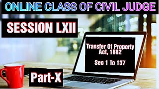 TRANSFER OF PROPERTY 1882//JMSC/ONLINE CLASS OF CIVIL JUDGE//SESSION-LXII//प्रारम्भिक परीक्षा तैयारी