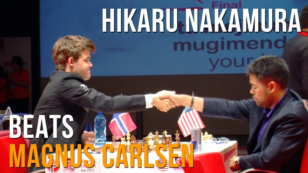 prompthunt: Magnus Carlsen punching Hikaru Nakamura during a chess match