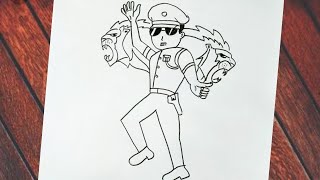 How to draw little singam  cartune// little singam super cop drawing screenshot 3