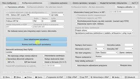 KSeF 2.0 - FS-Faktura SQL - Podstawowa konfiguracja programu