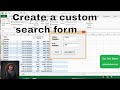 How to create a custom search form in Excel