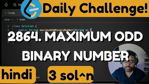 2864 Maximum Odd Binary Number | Leetcode daily challenge | march | DSA | Shashwat Tiwari Hindi