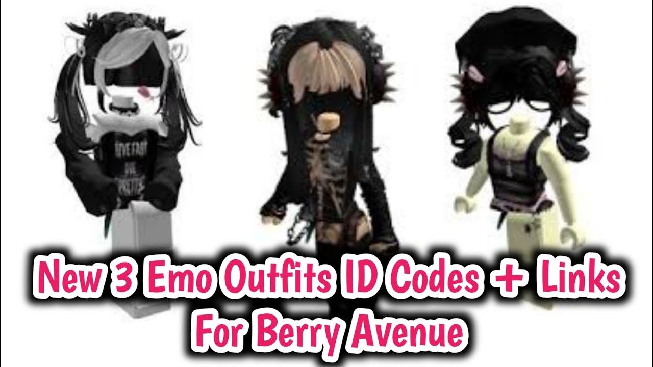 New 3 Emo Outfits ID Codes + Links For Brookhaven RP, Berry Avenue, And ...