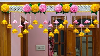 New Design 💞Bell Flowers Door Hanging Toran Tutorial 🥰 Easy Design/Gate parda/Bandhanwar 