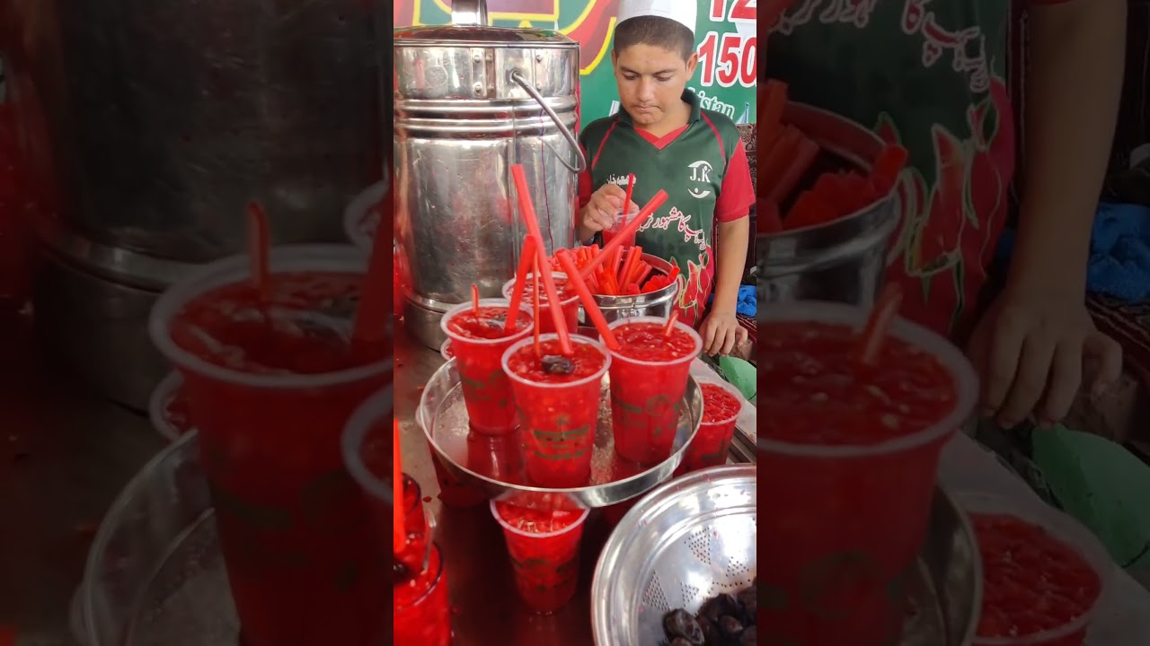 Tarbooz ka thanda thanda Sharbat Water pump KARACHI ka famous Tarbooz ka Sharbat 