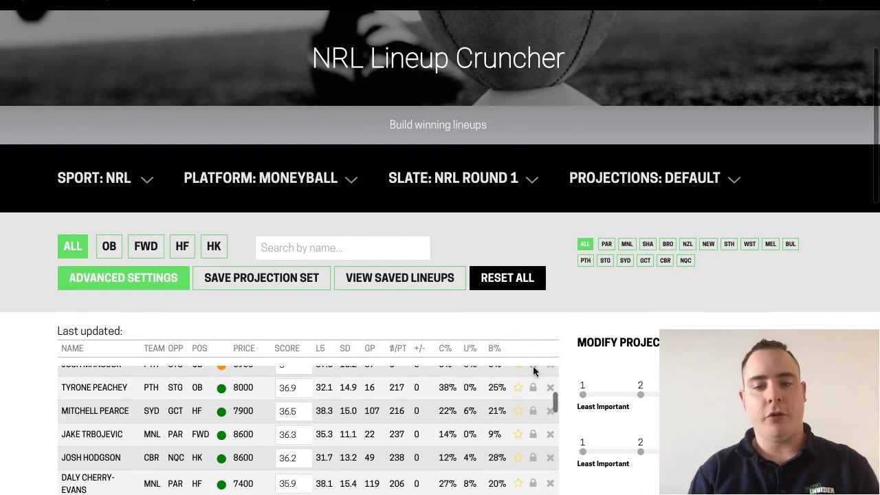 Lineup Cruncher How-To: Lock & Exclude Players