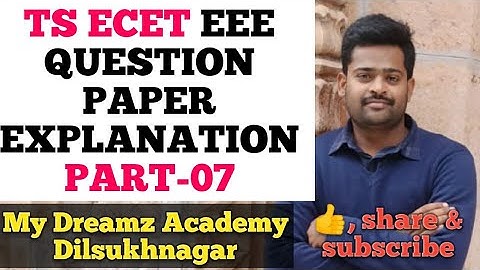 TS ECET 2020 EEE QUESTION PAPER EXPLANATION part-07