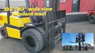 Perfect lumber forklift! #D21665 Amazing Yale GDP100M 10K Pneumatic tire forklift