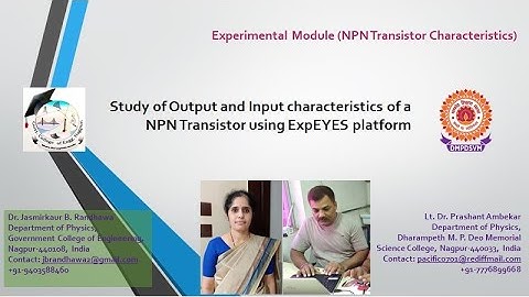 Input and output characteristics of NPN transistor by Prashant Ambekar and Jasmirkaur Randhawa