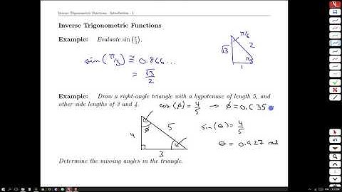 Topic 4-3 Inverse Trigonometric Functions-Introduction