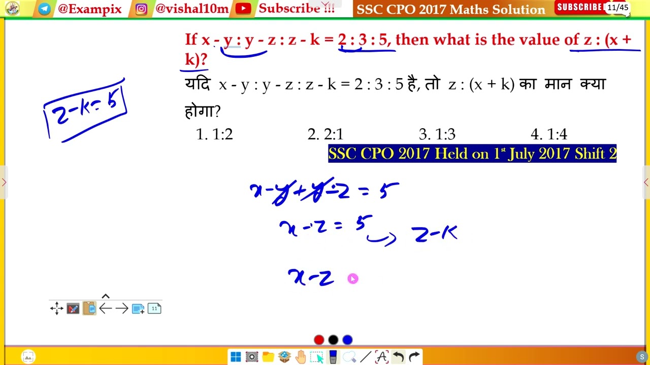 If x - y : y - z : z - k = 2 : 3 : 5, then what is the value of z