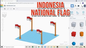 TINKERCAD - HOW TO DRAW A FLAG, INDONESIAN NATIONAL FLAG