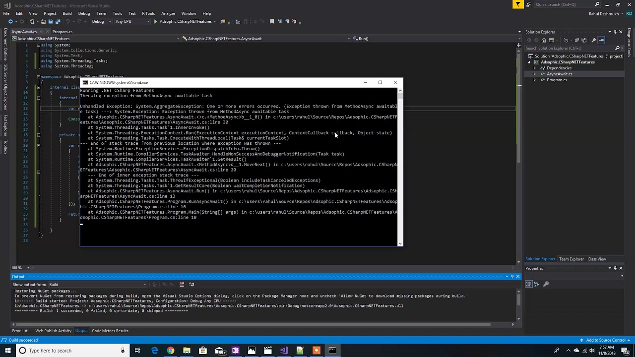 async await in .NET. Exception workflow - YouTube