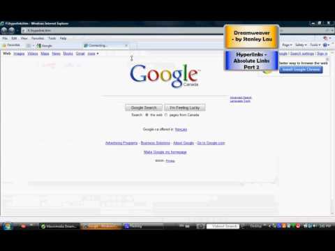 Dreamweaver   11  Hyperlinks   Absolute Links Part 2