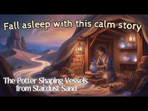 RAIN SOUNDS bedtime story 🌧️ 🌙  | The Potter Shaping Vessels from Stardust Sand ⌛ | Sleepy Tales